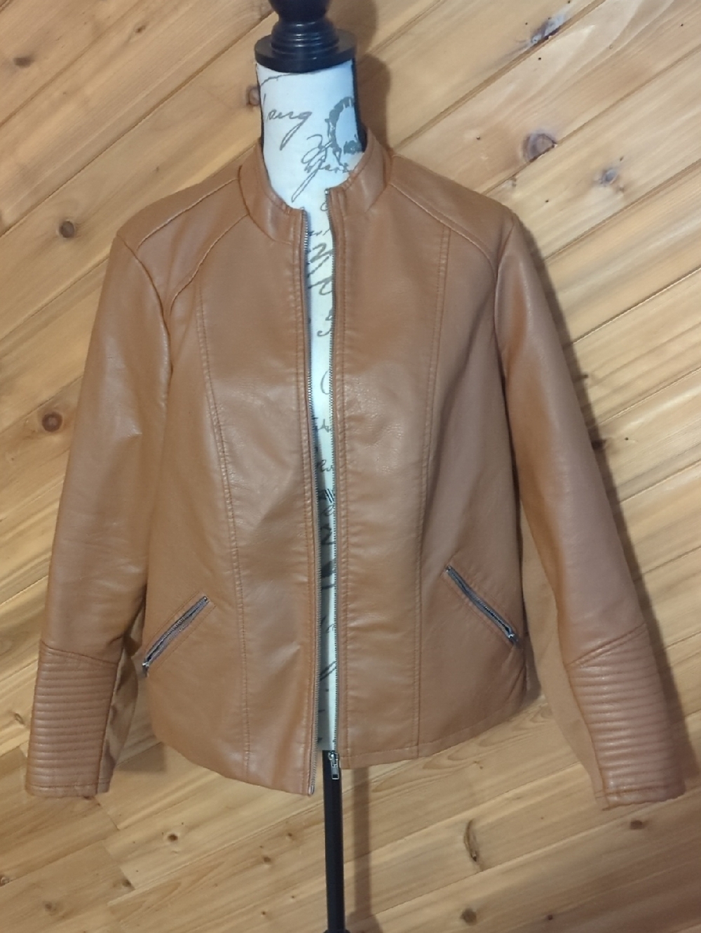 torrid Cognac Faux Leather Moto Jacket